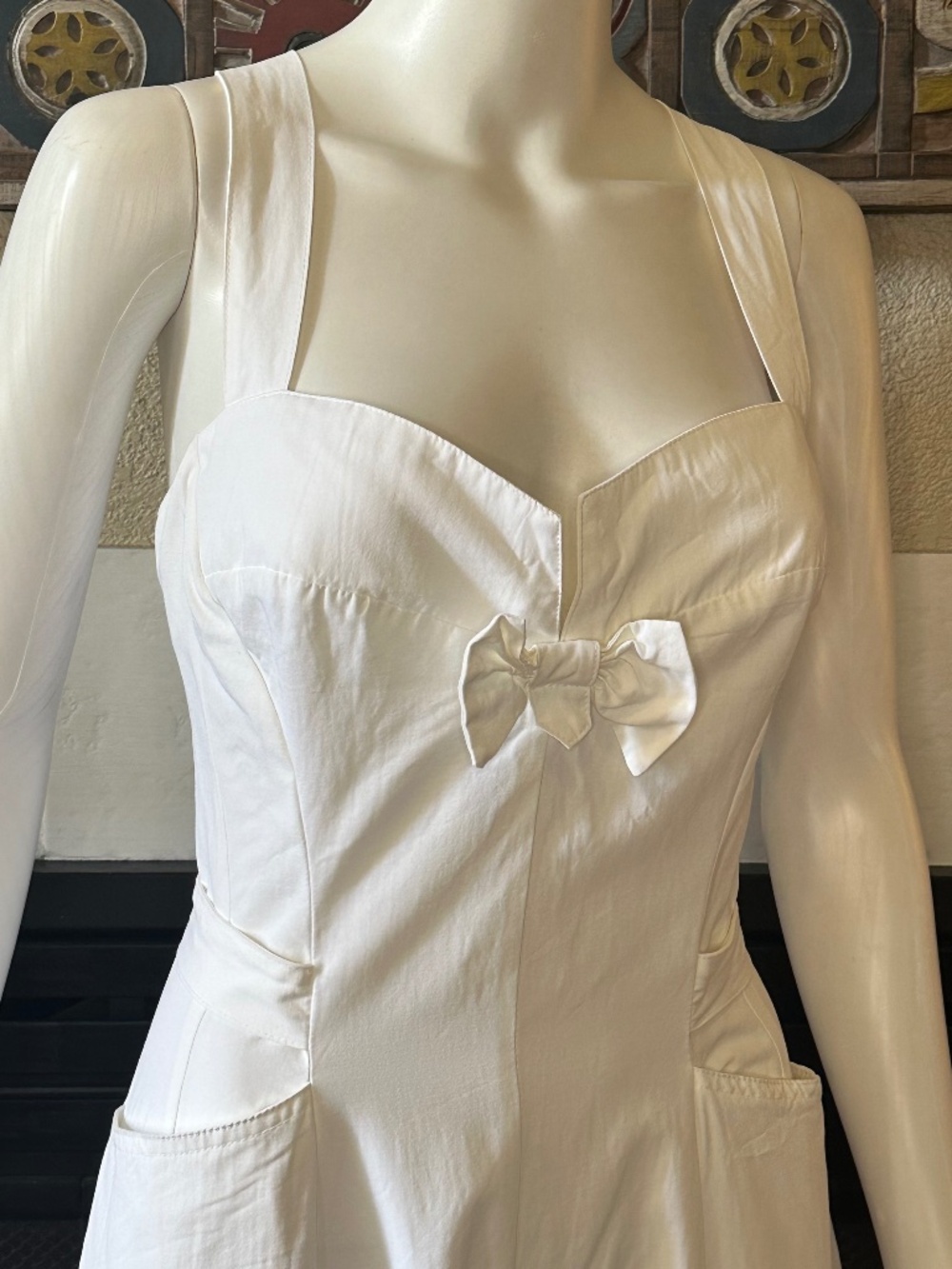 KAREN ALEXANDER Vtg WHITE JUMPSUIT parachute pant ROMPER pockets 10 style W4169 - Picture 10 of 15